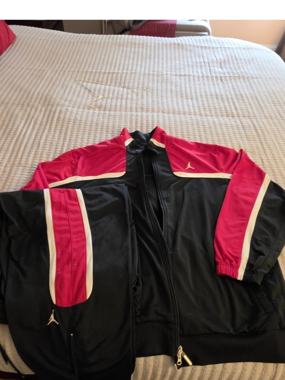 Jordan Men’s Black, Red & White Windbreaker Jacket